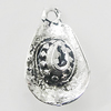 Pendant, Zinc Alloy Jewelry Findings, 12x20mm, Sold by Bag