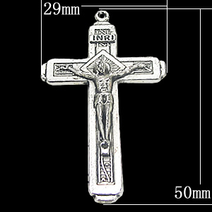 Pendant, Zinc Alloy Jewelry Findings, Cross 29x50mm, Sold by Bag