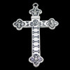 Pendant, Zinc Alloy Jewelry Findings, Cross 27x45mm, Sold by Bag