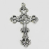 Pendant, Zinc Alloy Jewelry Findings, Cross 25x42mm, Sold by Bag