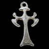 Pendant, Zinc Alloy Jewelry Findings, Cross 13x23mm, Sold by Bag