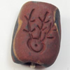 Handmade Pottery Clay Beads, About:13x16mm, Hole:Approx 4mm, Sold by Bag