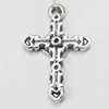 Pendant, Zinc Alloy Jewelry Findings, Cross 15x23mm, Sold by Bag