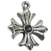 Pendant, Zinc Alloy Jewelry Findings, Cross 17x20mm, Sold by Bag