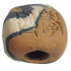 Handmade Pottery Clay Beads, About:14mm Hole:Approx 4mm, Sold by Bag