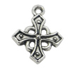 Pendant, Zinc Alloy Jewelry Findings, Cross 12x15mm, Sold by Bag