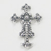 Pendant, Zinc Alloy Jewelry Findings, Cross 14x20mm, Sold by Bag