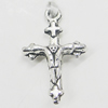 Pendant, Zinc Alloy Jewelry Findings, Cross 11x17mm, Sold by Bag