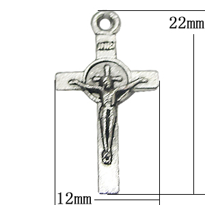 Pendant, Zinc Alloy Jewelry Findings, Cross 12x22mm, Sold by Bag
