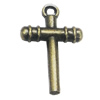 Pendant, Zinc Alloy Jewelry Findings, Cross 14x22mm, Sold by Bag