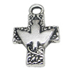 Pendant, Zinc Alloy Jewelry Findings, Cross 15x23mm, Sold by Bag