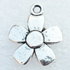 Pendant, Zinc Alloy Jewelry Findings, Antique Silver, 14x17mm, Sold by Bag
