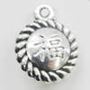 Pendant, Zinc Alloy Jewelry Findings, Flat Round 13x16mm, Sold by Bag