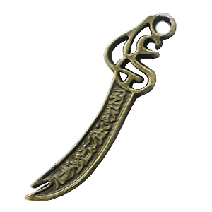 Pendant, Zinc Alloy Jewelry Findings, 12x43mm, Sold by Bag