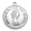 Pendant, Zinc Alloy Jewelry Findings, Flat Round 25x28mm, Sold by Bag