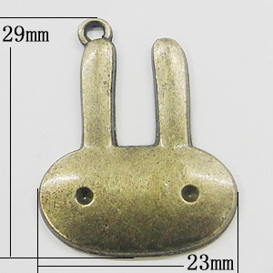 Pendant, Zinc Alloy Jewelry Findings, Animal Head 23x29mm, Sold by Bag