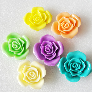 Mix Color, Resin Cabochons, NO Hole Headwear & Costume Accessory, Flower 33mm, Sold by Group