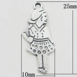 Pendant, Zinc Alloy Jewelry Findings, 10x25mm, Sold by Bag