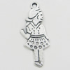 Pendant, Zinc Alloy Jewelry Findings, 10x25mm, Sold by Bag