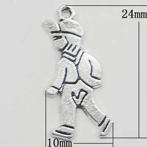 Pendant, Zinc Alloy Jewelry Findings, 10x24mm, Sold by Bag