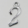 Pendant, Zinc Alloy Jewelry Findings, Letter 8x18mm, Sold by Bag