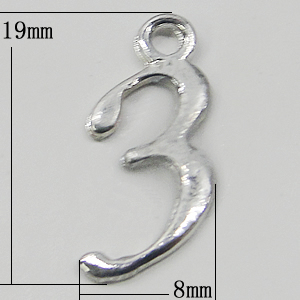 Pendant, Zinc Alloy Jewelry Findings, Letter 8x19mm, Sold by Bag