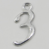 Pendant, Zinc Alloy Jewelry Findings, Letter 8x19mm, Sold by Bag