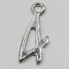 Pendant, Zinc Alloy Jewelry Findings, Letter 8x18mm, Sold by Bag