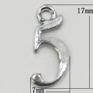 Pendant, Zinc Alloy Jewelry Findings, Letter 7x17mm, Sold by Bag