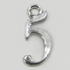 Pendant, Zinc Alloy Jewelry Findings, Letter 7x17mm, Sold by Bag
