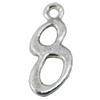 Pendant, Zinc Alloy Jewelry Findings, Letter 9x19mm, Sold by Bag