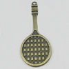 Pendant, Zinc Alloy Jewelry Findings, Racket 20x50mm, Sold by Bag