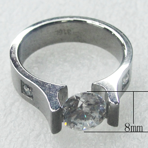 Stainless Steel Rings, 8mm, Sold by PC