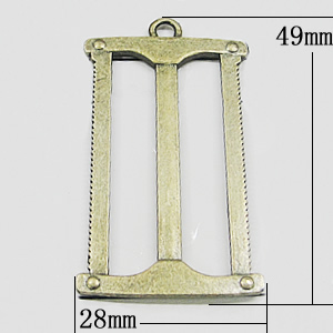 Pendant, Zinc Alloy Jewelry Findings, 28x49mm, Sold by Bag