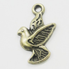 Pendant, Zinc Alloy Jewelry Findings, Bird 13x23mm, Sold by Bag