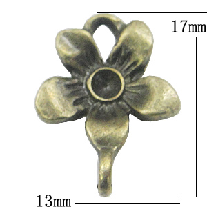 Connectors, Zinc Alloy Jewelry Findings, Flower 13x17mm, Sold by Bag