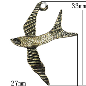 Pendant, Zinc Alloy Jewelry Findings, Bird 27x33mm, Sold by Bag