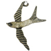 Pendant, Zinc Alloy Jewelry Findings, Bird 27x33mm, Sold by Bag