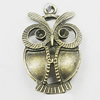 Pendant, Zinc Alloy Jewelry Findings, Owl 21x33mm, Sold by Bag