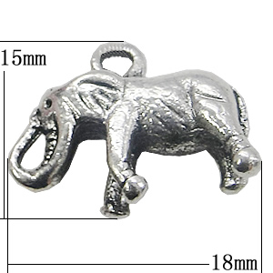 Pendant, Zinc Alloy Jewelry Findings, Elephant 18x15mm, Sold by Bag