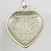 Pendant, Zinc Alloy Jewelry Findings, Heart 18x23mm, Sold by Bag