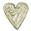 Pendant, Zinc Alloy Jewelry Findings, Heart 32x37mm, Sold by Bag