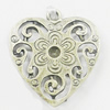 Pendant, Zinc Alloy Jewelry Findings, Heart 26x30mm, Sold by Bag