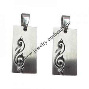 Stainless Steel Pendant, 14x35mm, Sold by bag