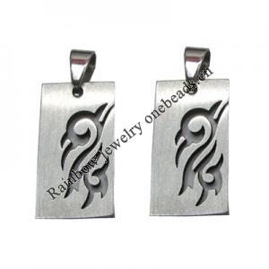 Stainless Steel Pendant, 14x32mm, Sold by bag