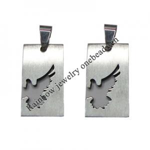 Stainless Steel Pendant, 14x32mm, Sold by bag