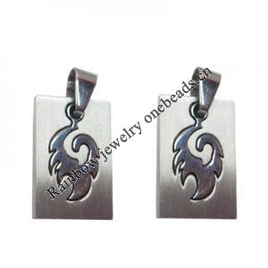 Stainless Steel Pendant, 15x32mm, Sold by bag