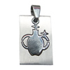 Stainless Steel Pendant, Twelve Zodiac, Aquarius, 18x33mm, Sold by bag