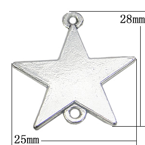 Connectors, Zinc Alloy Jewelry Findings, Star 25x28mm, Sold by Bag