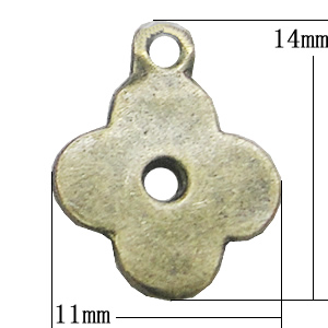 Pendant, Zinc Alloy Jewelry Findings, Flower 11x14mm, Sold by Bag